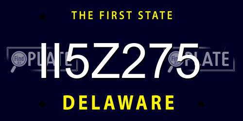 II5Z275 Delaware License Plate