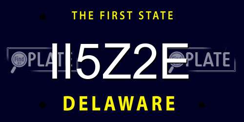 II5Z2E Delaware License Plate