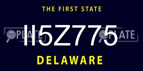 II5Z775 Delaware License Plate