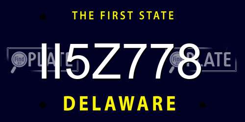 II5Z778 Delaware License Plate