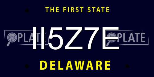 II5Z7E Delaware License Plate