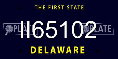 II65102 Delaware License Plate