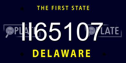 II65107 Delaware License Plate