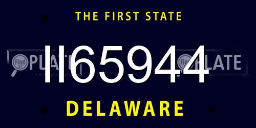 II65944 Delaware License Plate
