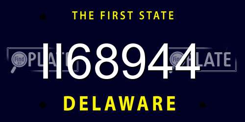 II68944 Delaware License Plate