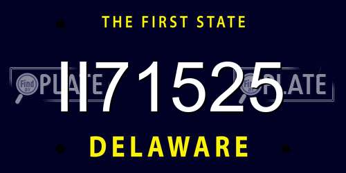 II71525 Delaware License Plate