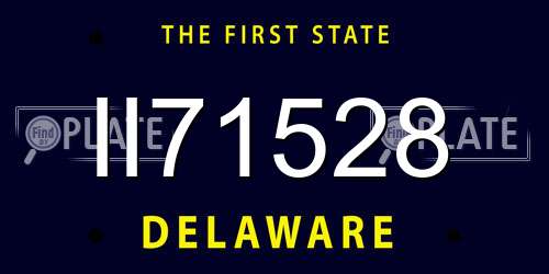 II71528 Delaware License Plate