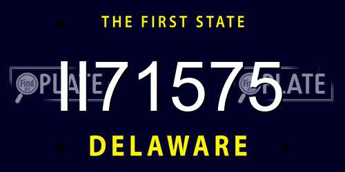 II71575 Delaware License Plate