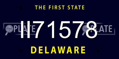 II71578 Delaware License Plate