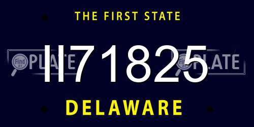 II71825 Delaware License Plate