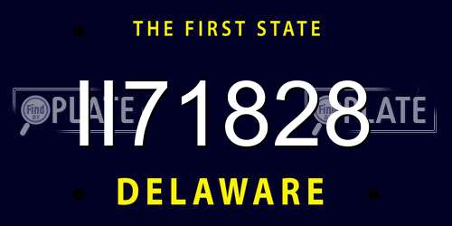 II71828 Delaware License Plate