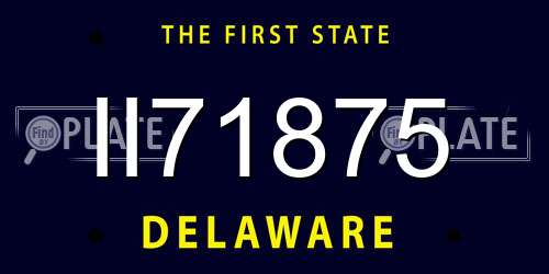 II71875 Delaware License Plate