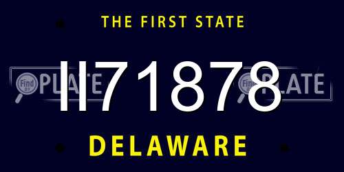 II71878 Delaware License Plate