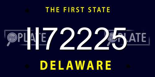 II72225 Delaware License Plate