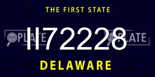 II72228 Delaware License Plate