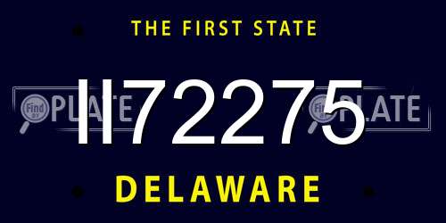 II72275 Delaware License Plate