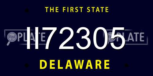II72305 Delaware License Plate