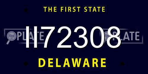 II72308 Delaware License Plate