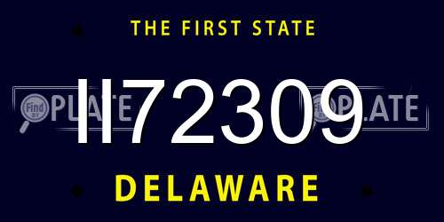 II72309 Delaware License Plate