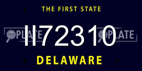 II72310 Delaware License Plate