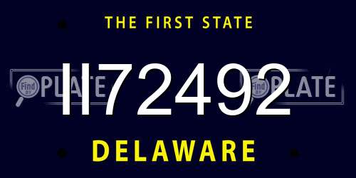 II72492 Delaware License Plate