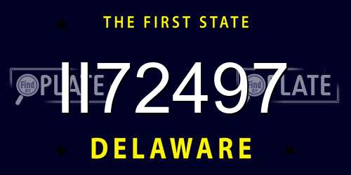 II72497 Delaware License Plate