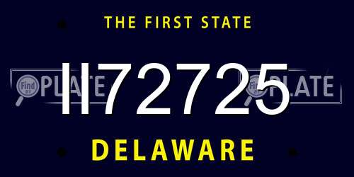 II72725 Delaware License Plate