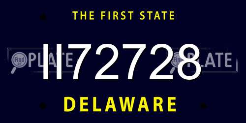 II72728 Delaware License Plate