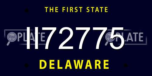 II72775 Delaware License Plate