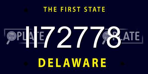 II72778 Delaware License Plate