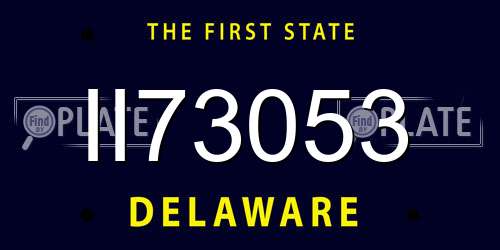 II73053 Delaware License Plate