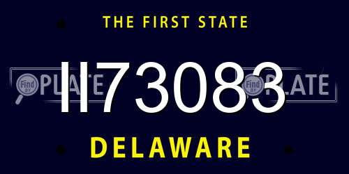 II73083 Delaware License Plate