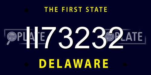 II73232 Delaware License Plate