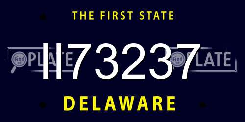 II73237 Delaware License Plate
