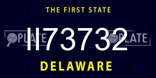 II73732 Delaware License Plate