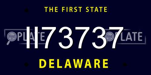II73737 Delaware License Plate