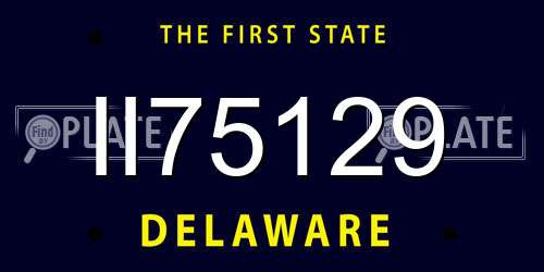 II75129 Delaware License Plate