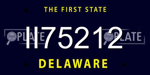 II75212 Delaware License Plate