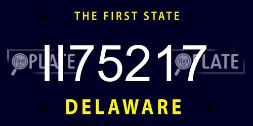 II75217 Delaware License Plate