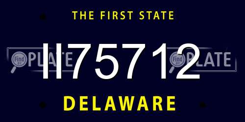 II75712 Delaware License Plate