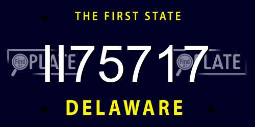 II75717 Delaware License Plate