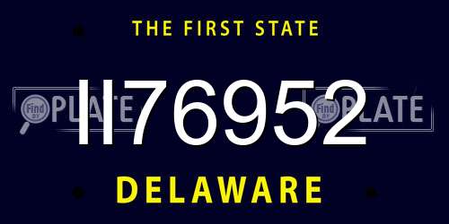 II76952 Delaware License Plate