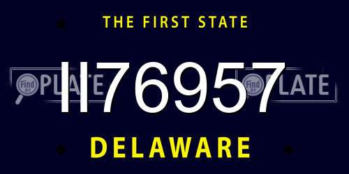 II76957 Delaware License Plate