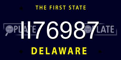 II76987 Delaware License Plate