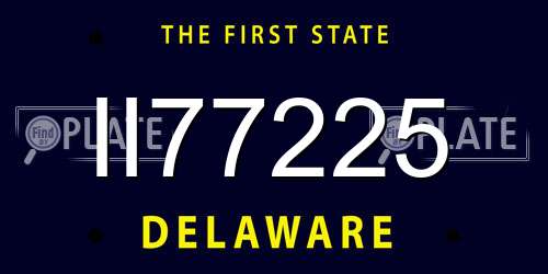 II77225 Delaware License Plate