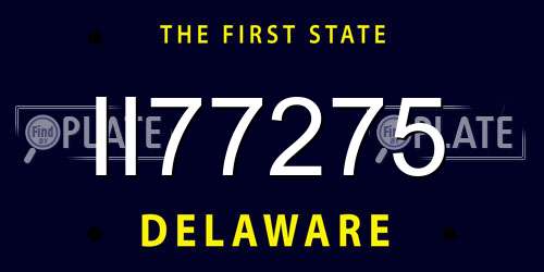 II77275 Delaware License Plate