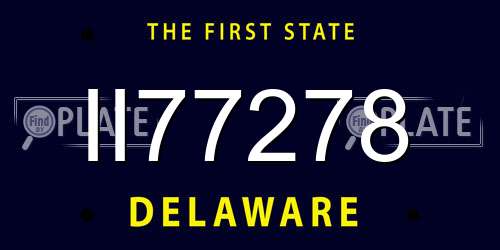 II77278 Delaware License Plate