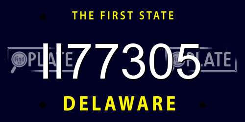 II77305 Delaware License Plate