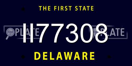 II77308 Delaware License Plate