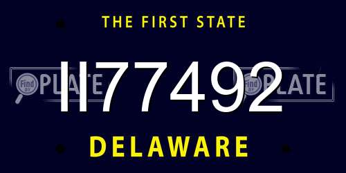 II77492 Delaware License Plate